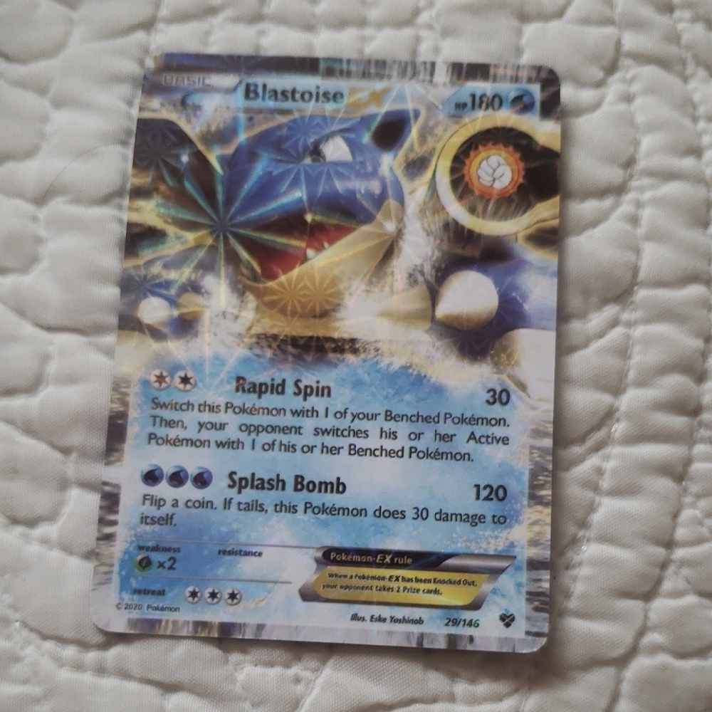 Pokemon Blastoise Trading Card - Blue and Yellow